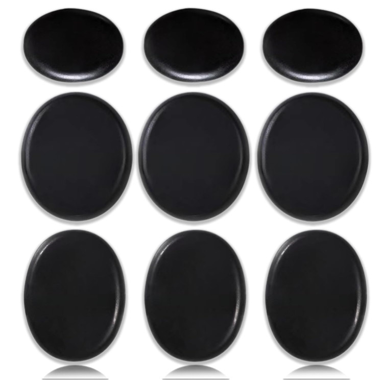 9 Stück Hot Stone Massage Set,Basalt Massagesteine,Große Heiße Steine,Geeignet