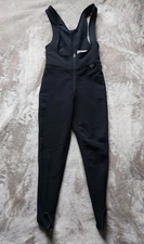 Fera Skiwear Women's Black Wool Nylon Winter Snow Bib Overall Pants | 8R