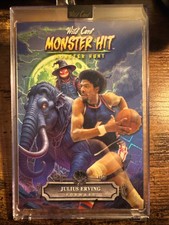2925 Wild Card Haunted Hits Jumbo Card Julius Irving 1/1 Lazers