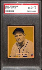 1949 Bowman #110 Early Wynn HOF RC PSA 6 EXMT C102908