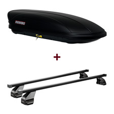 Dachbox Menabo Marathon 400 + Dachträger Menabo für Mercedes CLA Kombi X118 neu