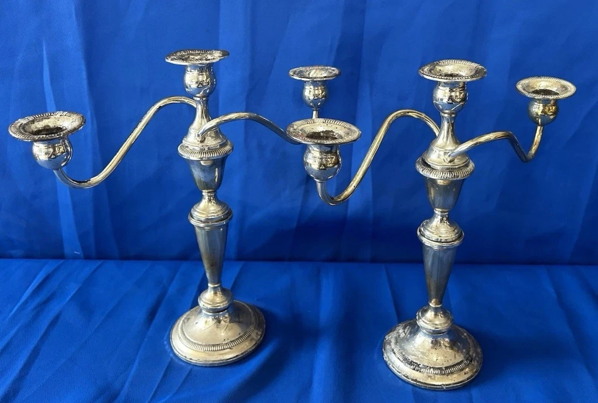 Fisher Sterling Silver Antique Us Candlesticks & Candelabras for