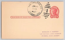 Philadelphia, PA — Tacony Sta cancel, 2¢ Lincoln imprint card, Chrome — 1957