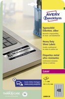Avery Zweckform Typenschild-Etiketten, 63,5X29,6 Mm, Silber