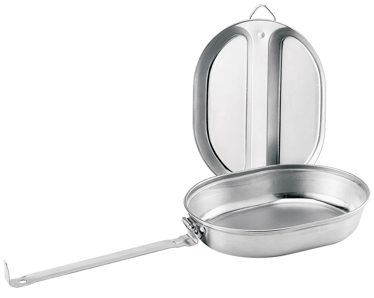 Camping kookset, 5-delige roestvrijstalen kookgerei voor buiten, draagbare kookpotten, servies, afneembaar en opvouwbaar handvat, corrosiebestendigheid Cateringmateriaal Voor Buiten