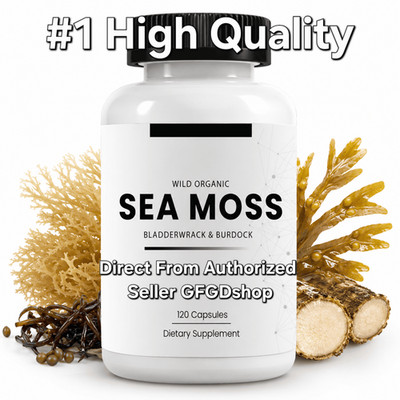 Organic Irish Sea Moss 120 Capsules Bladderwrack Burdock Root Immune Support