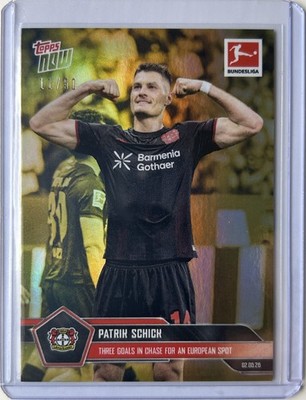 Patrik Schick 2025-26 Bundesliga Topps Now #185 Bayer Leverkusen Gold Foil 11/50