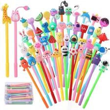 Vellibring 48PCS Cute Cartoon Gel Ink Pens 48 Styles Bulk Novelty Assorted Style