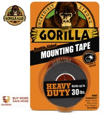Gorilla Tape Mounting Black Heavy Duty Double-Sided Adhesive Strip 1.5m