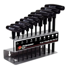 Performance Tool T-Handle SAE Hex Key Set 10-Piece Black
