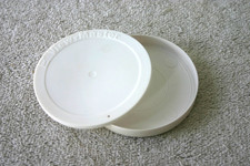 White Round Plastic GAF View-Master Case Holder Holds 10 or so Reels
