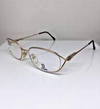 New Vintage Fendi Eyeglasses F82 Golden Yellow Gold Size: 53-18mm Made in Italy