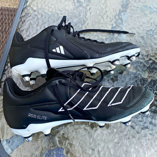 adidas RS15 Elite Rugby Boots Black/White Size 9 Changeable Studs