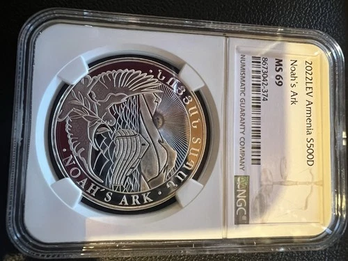 2022 Armenia Noahs Ark NGC MS69 1Oz Fine Silver .999 Germania Mint