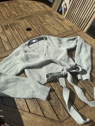 ZARA Knit Wrap Soft Cardigan In Khaki Size Small 💚 Excellent Condition! - Picture 7 of 10