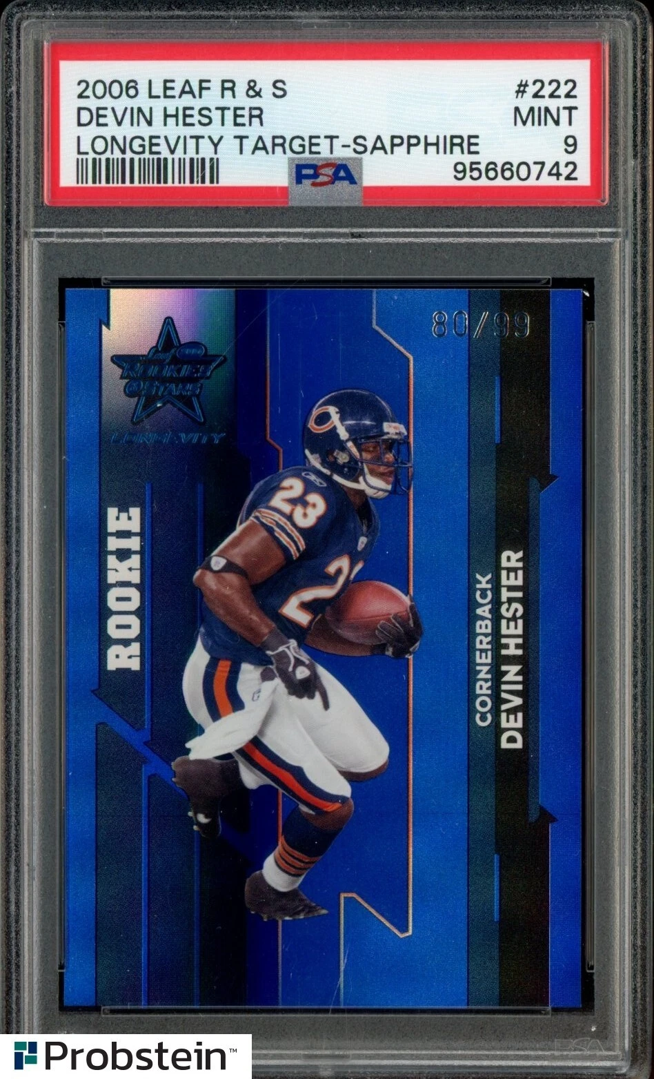 Devin Hester Leaf Rookies & Stars Longevity Target #222 Sapphire