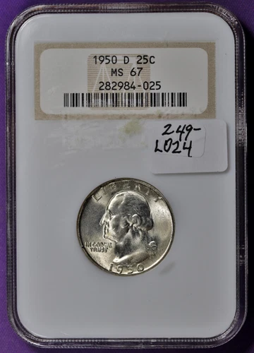 1950-d Washington Quarter.  In NGC Holder.  MS 67.  L024