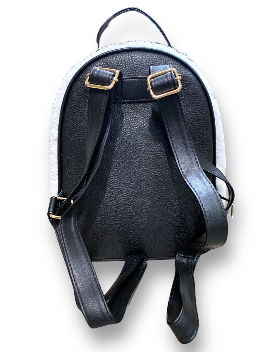 Juicy Couture Flashback Small Backpack Black Faux Sherpa Bag  display picture 1