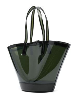 Saint Laurent Panier Medium Noir/Peppermint Green Tote Bag New | eBay