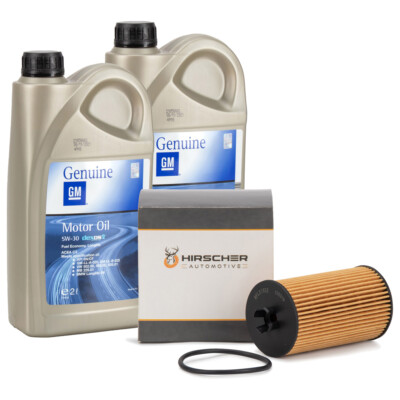 4L ORIGINAL 5W30 Motoröl Öl dexos2 + HIRSCHER Ölfilter für OPEL 1.0-1.8 95526685