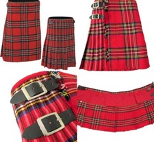 Men's 8 Yard Royal stewart Tartan Kilt Highland Wedding Kilt USA Stock