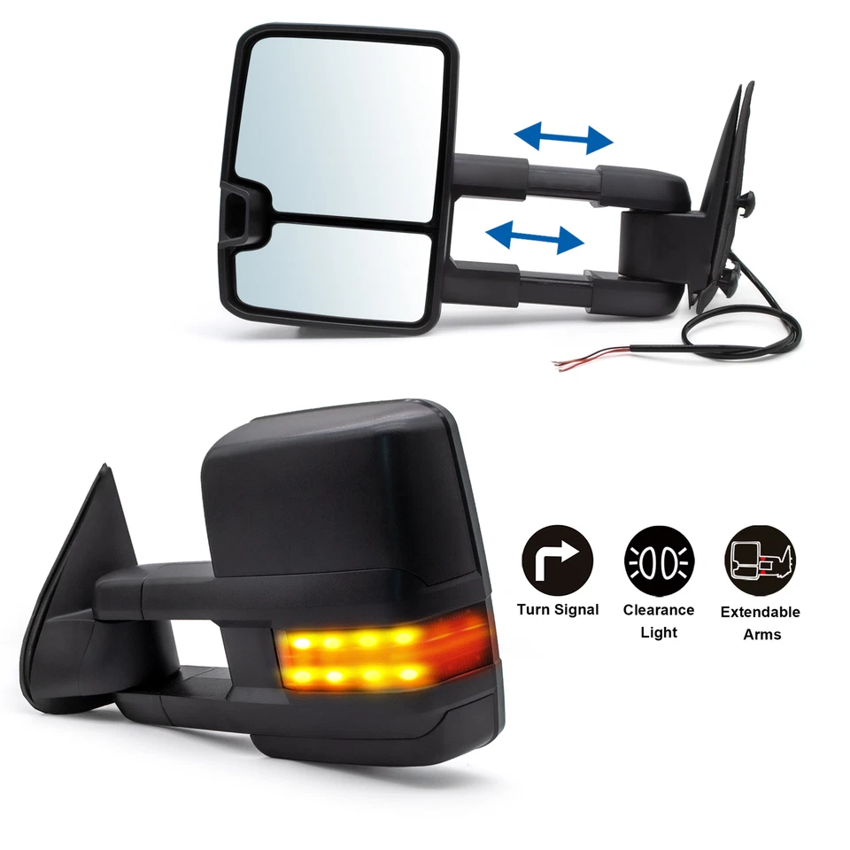 Espejos retrovisores de remolque de ajuste manual para GMC Sierra Chevy Silverado 1500/2500 1999-2006 Foto 2 de 4