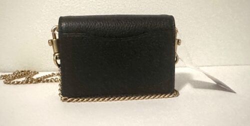 COACH C6718 Custodia per carte mezzo flap in pelle ciottolata nera, borsa a tracolla - Foto 4 di 15