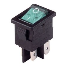 1 x Arcolectric H 8553 VB NAC Rocker Switch Lit Green DPST On-Off 250V AC 10A