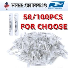 Heat Shrink Butt Wire Splice Seal Connectors 26-24AWG Crimp Terminals 50/100PCS