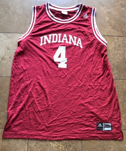 VINTAGE ADIDAS INDIANA UNIVERSITY HOOSIERS BASKETBALL JERSEY MENS 2XL