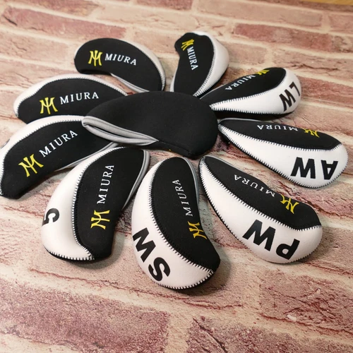 Golf Protective Iron Cover Miura White Black color 10 pieces Headcover One Set - Picture 11 of 13