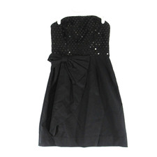 Lilly Pulitzer Women's Size 00 Black Crochet Sequin Strapless Abrianna Dress