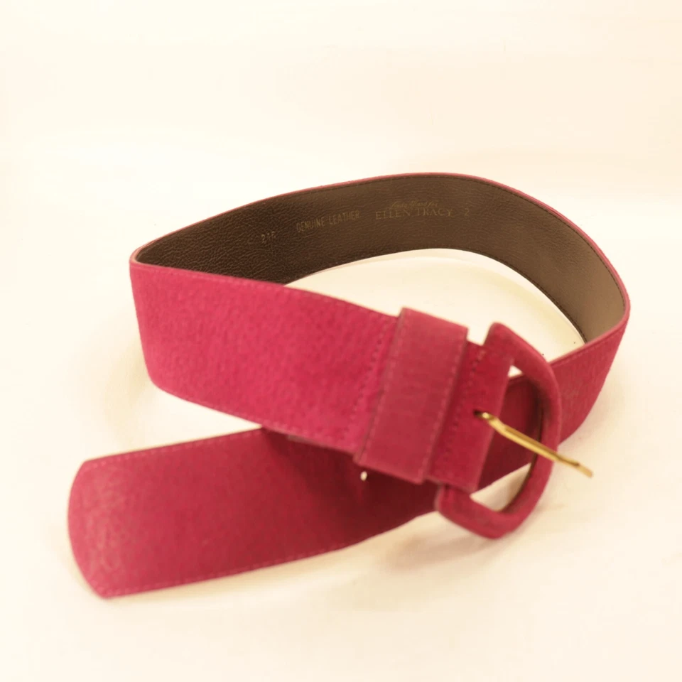 Cinto de cintura Ellen Tray feminino S couro camurça rosa fivela coberta larga ajuste - Imagem 4 de 4