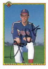 Autographed/Signed 1990 Bowman #298 John Orton California Angels