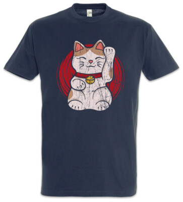 Maneki Neko V T-Shirt Maneki-neko Manekineko Cat Cats Love Addicted Addiction