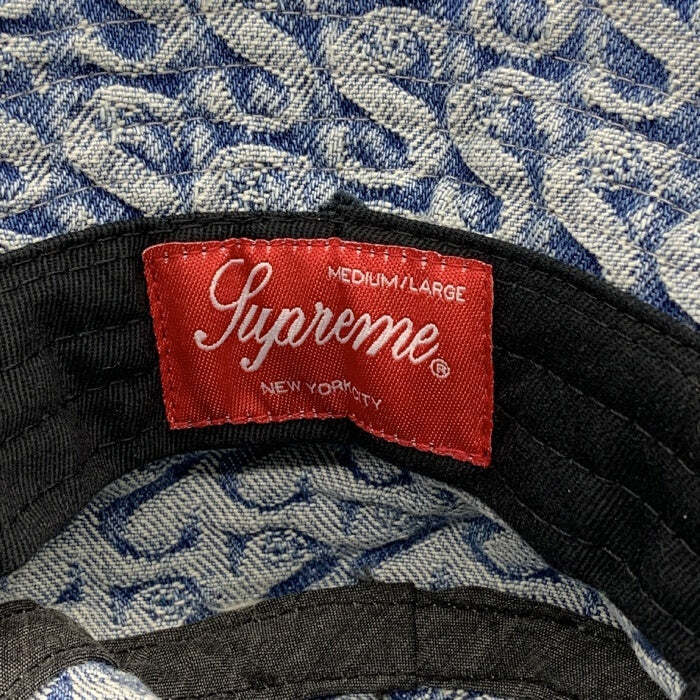 Supreme 21AW Monogram Denim Crusher Hat Light Blue Size M L Supreme 21AW Monogram Denim Crusher Hat Light Blue Size M L