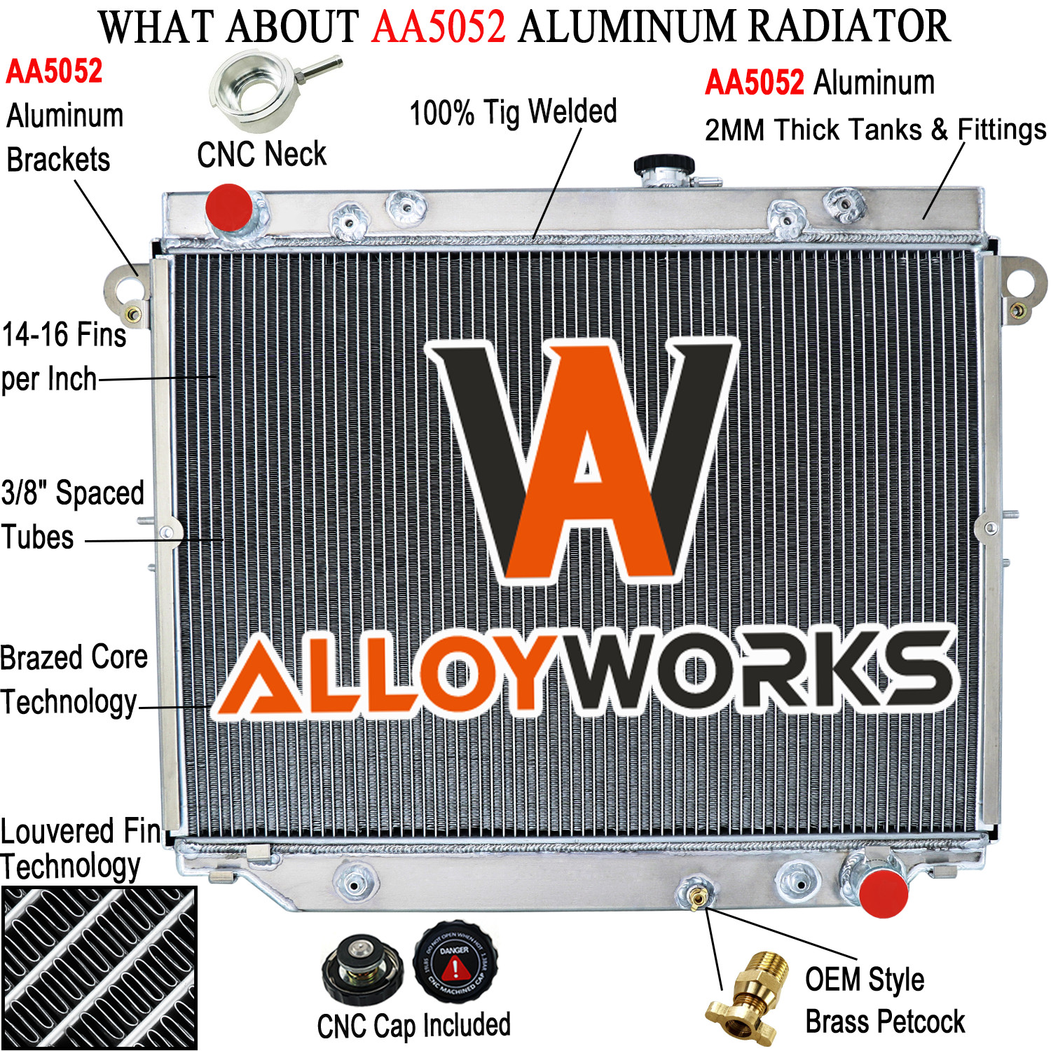 3 Row Aluminum Radiator For 1998-2007 Toyota Land Cruiser / Lexus LX470,4.7L V8