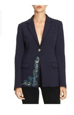 Versace Collection Women's Embroidered Blazer blue 40IT NWT 890 
