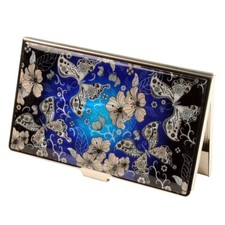 Mother of Pearl Butterfly Metal RFID Block Business Credit Name Card Case Holder