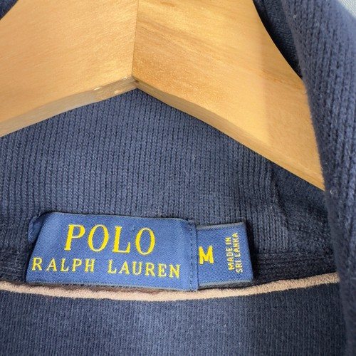 Polo Ralph Lauren Shawl Button Collar Men's Pullover Sweater M Elbow Patch - Picture 4 of 5