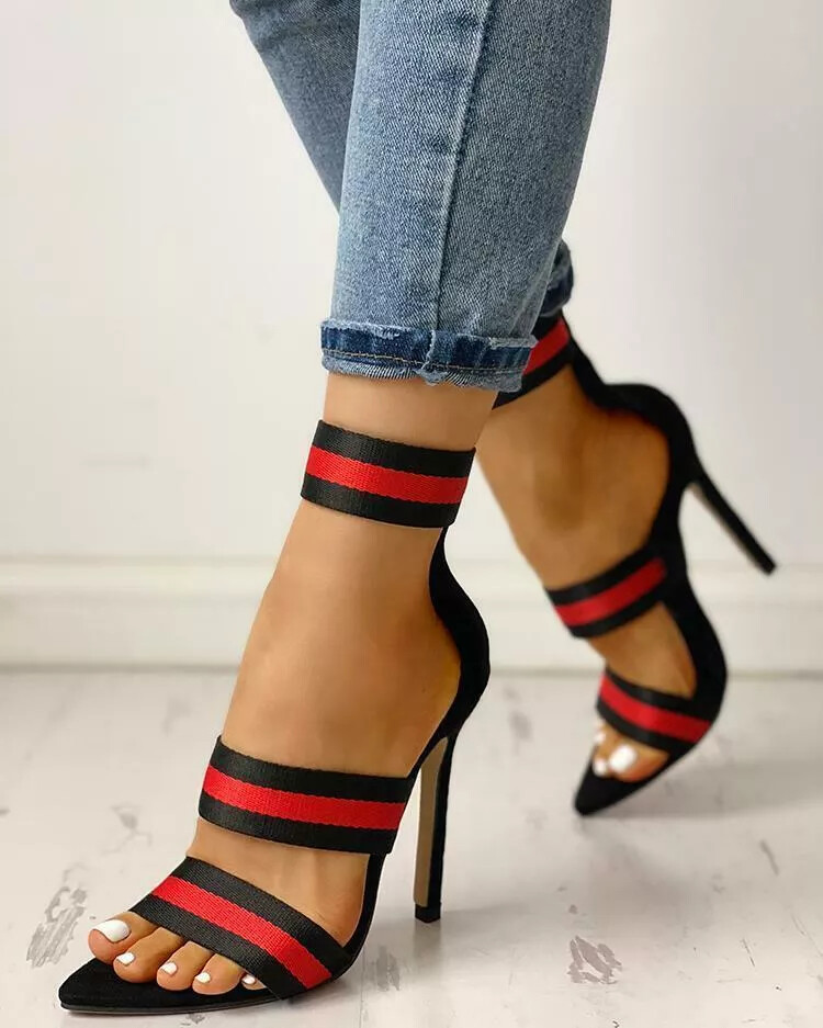 Sandales à Talons Red Or Dead Noires - Taille 37, Style Soirée