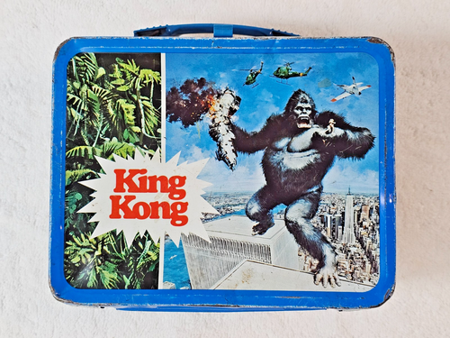 1977 KING KONG Metal Lunchbox With Thermos Great Colors World Trade Center - Picture 2 of 20