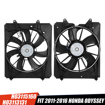 #ad AC Radiator Condenser Cooling Fan For 2011 2016 Honda Odyssey SE EX LX Set of 2 $82.99