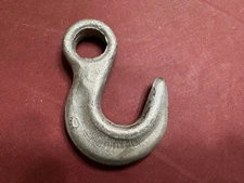 Vintage C Stamped, 3-1/2" Eye Grab Hook, 3/8" Chain Rigging, With 3/4" Eye Hole