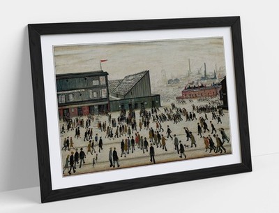 GOING TO THE MATCH, L.S. LOWRY - WOHNDEKO GERAHMTER WANDKUNST PAPIERDRUCK POSTER