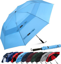 G4Free 62Inch Portable Golf Umbrella Automatic Open Large Oversize Vented Double