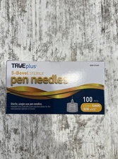 TRUEplus 5-Bevel Sterile Pen Tips 32G x 4mm Universal Fit Sterile 100 Pack