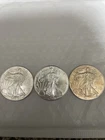 Lot Of Three Silver Eagle .999 Fine Silver One Troy Ounce Rounds