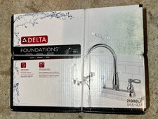 Delta Foundations 21988LF Two Handle Kitchen Faucet With Spray - Silver