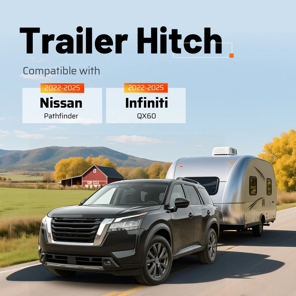 Class 3 Trailer Hitch 2" Receiver For Nissan Pathfinder Infiniti QX60 2022-2025 Foto 2 de 4